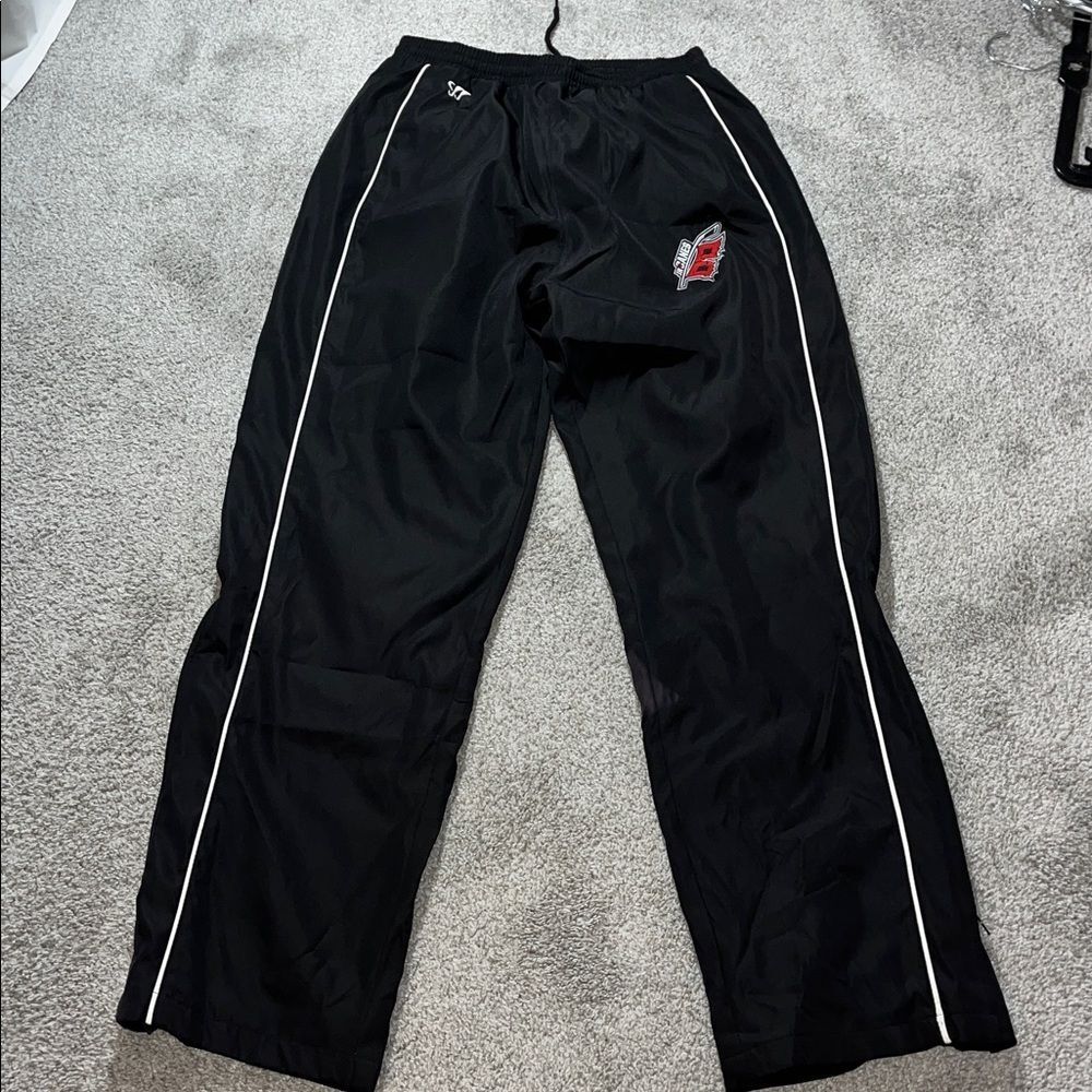 Men's Carolina Junior Jr Hurricanes NHL lined warm up track pants sweatpants MD